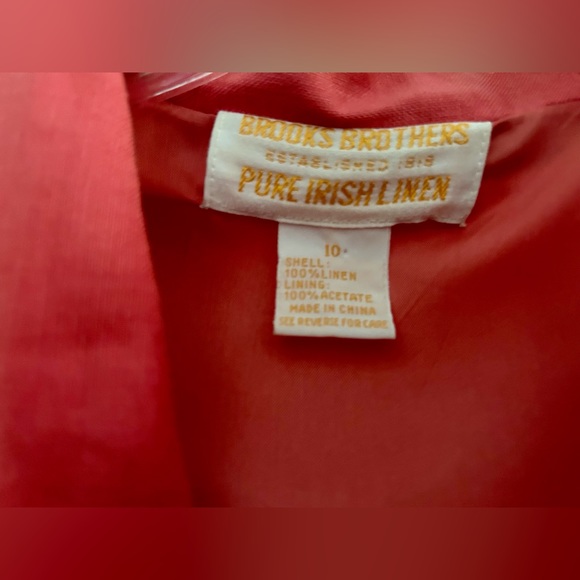 New Brooks Brothers Salmon Belted Linen Dress with Belt Size 10 - Picture 3 of 16